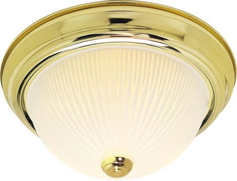 Dome Fixture (13") (Polished Brass) (Frosted Glass)
