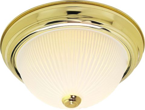 Dome Fixture (13") (Polished Brass) (Frosted Glass)