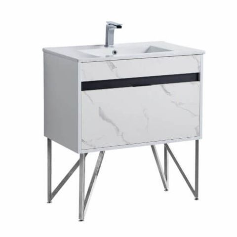 Alpine Vanity (White Marble) (30")