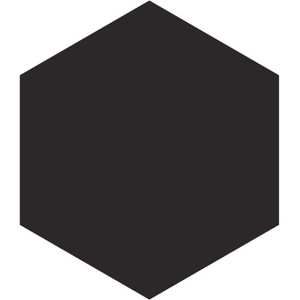 9" x 9" Hexagon Mosaic Tiles (Black - Matte) (9.90 Sq Ft)