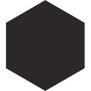 9" x 9" Hexagon Mosaic Tiles (Black - Matte) (9.90 Sq Ft)