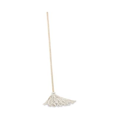 Deck Mop w/ 48" Oak Wooden Handle (12 oz) (White Cotton)