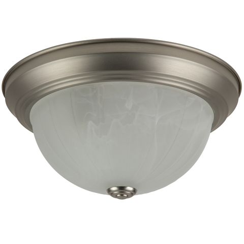 Dome Fixture (11") (Brushed Nickel) (Alabaster Glass)