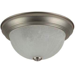 Dome Fixture (11") (Brushed Nickel) (Alabaster Glass)