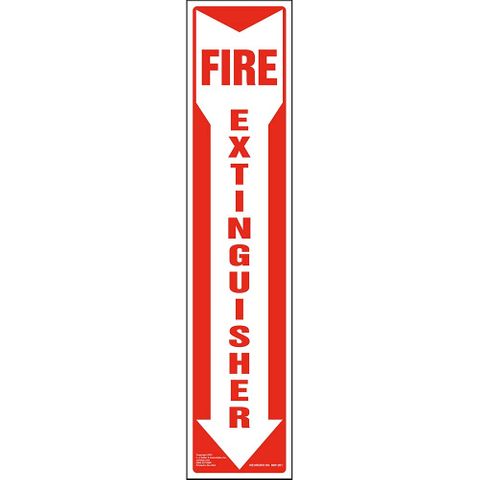 Fire Extinguisher Sign (Vinyl) (Peel & Stick) (4"x18")