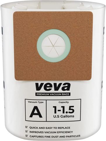 Veva Premium Vacuum Filter Bags Type A (1.5 Gallon) (30 Pack)