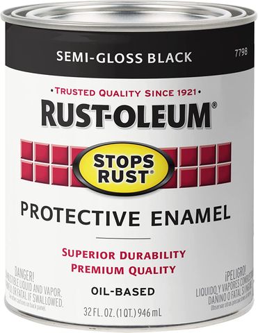 Stops Rust Oil Based Black Paint (Semi Gloss) (Quart)