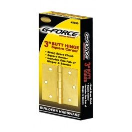 Butt Hinge  W/ Screws - Polished Brass (3") (Pair)