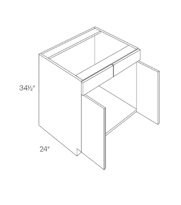 Oak Sink Base Cabinet (39")