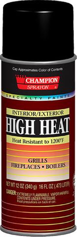Champion High Heat Spray Paint (Black) (12 oz)