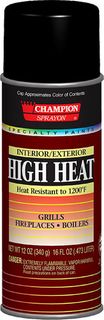 Champion High Heat Spray Paint (Black) (12 oz)