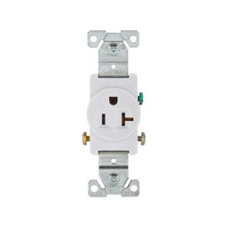 Single Receptacle (20 Amp) (220 Volt) (White)