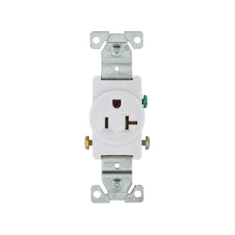 Single Receptacle (20 Amp) (220 Volt) (White)