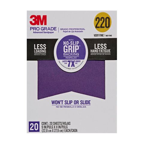 Sandpaper Pro Grade Precision Faster Sanding (9" X 11") (220 Grit) (20 Pack)