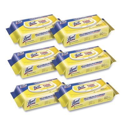 Lysol Disinfecting Wipes (Lemon & Lime) (6 Case) (80 Wipes (Flat Pack)