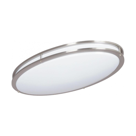 Oval LED Ceiling Light Fixture (CCT) (4.5" H 18" W 32" L) (Aluminium Brushed Nickle)