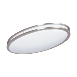 Oval LED Ceiling Light Fixture (CCT) (4.5" H 18" W 32" L) (Aluminium Brushed Nickle)