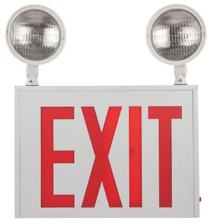 Wall Mount Exit Light w Back Up Battery 2 Heads (NYC Approved) (4.5 Watt)