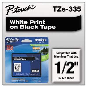 Brother P-Touch Standard Label Cartridge (1/2") (White/Black)