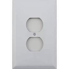 Jumbo Duplex Receptacle Plate (White) (Metal)