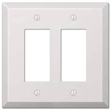 Decora / GFCI Jumbo Wall Plate 2 Gang (White) (Metal)