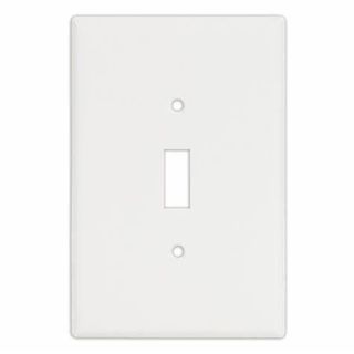 Jumbo Toggle Switch Plate (White) (Metal)