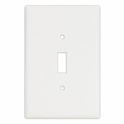 Jumbo Toggle Switch Plate (White) (Metal)