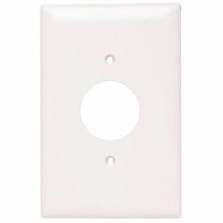 Jumbo Single Receptacle Plate (White) (Metal)