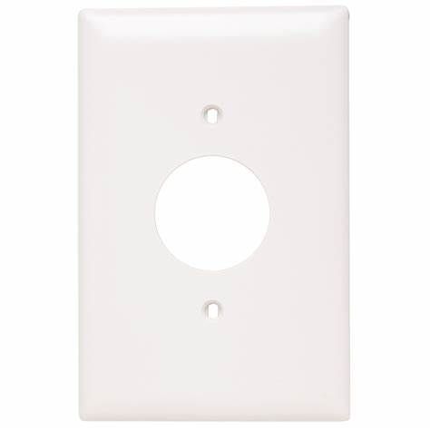 Jumbo Single Receptacle Plate (White) (Metal)