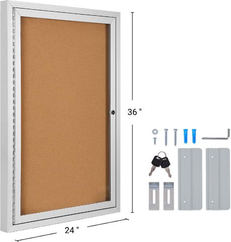 Enclosed Board (24" x 36") (Silver Frame - Cork Back)