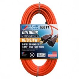 Outdoor Extension Cord (Orange - 16/3) (100')