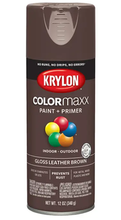 Krylon Paint & Primer (Gloss Leather Brown) (12 oz)