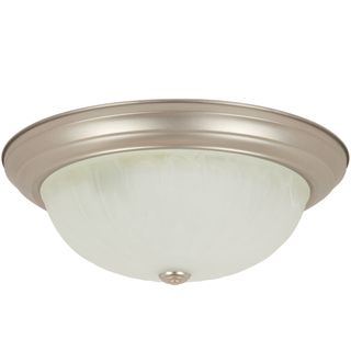 Dome Fixture (E26) (Brushed Nickel) (Alabaster Glass) (13")
