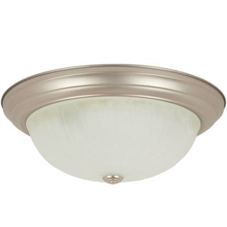 Dome Fixture (13") (Brushed Nickel) (Alabaster Glass)