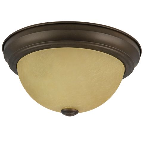 Dome Fixture (11") (Dusted Brown) (Tea Stained Glass)