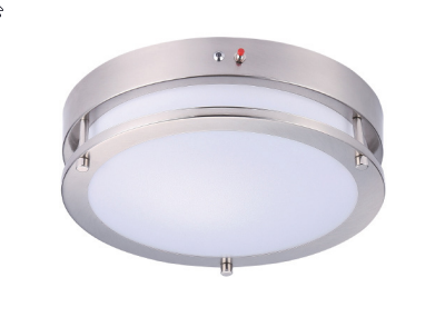 18" Double Band LED Fixture (CCT) (Brushed Nickel) (Battery Backup)