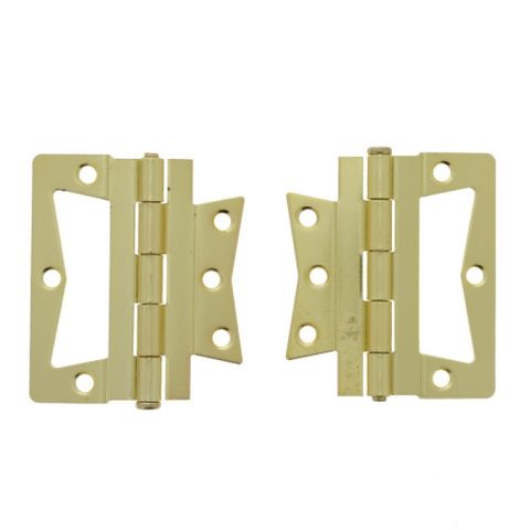 Non-Mortise Hinge (Polished Brass) (Pair) (4")
