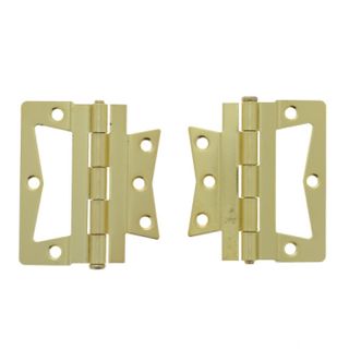 Non-Mortise Hinge (Polished Brass) (Pair) (4")