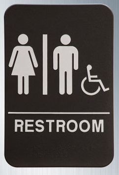 Restroom Sign (Molded Plastic) (6" x 9")