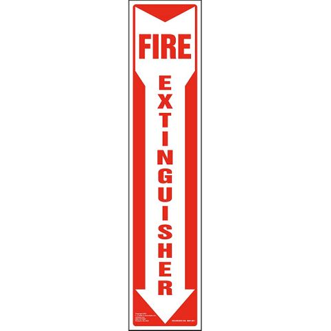 Fire Extinguisher Sign (Vinyl) (Peel & Stick) (4"x18")