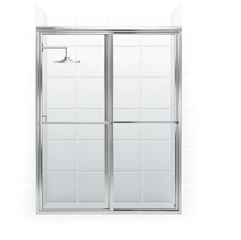 Framed Sliding Shower Door with Towel Bar (48" to 49.625" x 70") (Chrome Clear Glass)