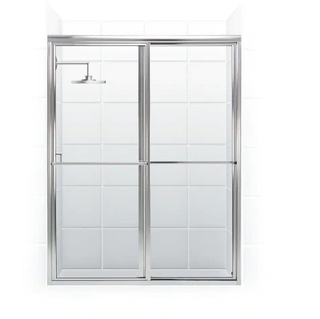 Framed Sliding Shower Door with Towel Bar (48" to 49.625" x 70") (Chrome Clear Glass)