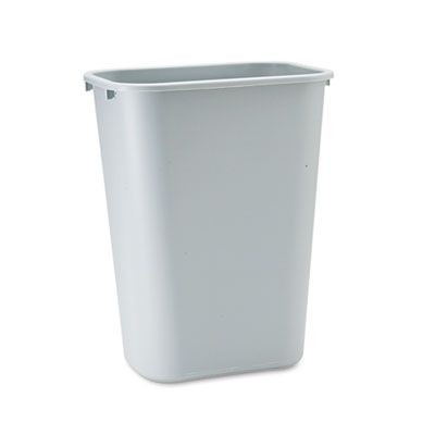Deskside Plastic Wastebasket Rectangular (10.25 Gal) (Gray)