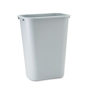 Deskside Plastic Wastebasket Rectangular (10.25 Gal) (Gray)