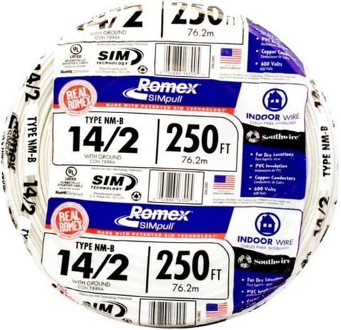 Romex Roll Indoor Electrical Copper Wire Cable w Ground (NM-B) (14/2) (250')