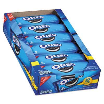 Oreo Cookies Single Serve Packs, Chocolate, 6 Cookies (2.4 oz) (12 Pack)