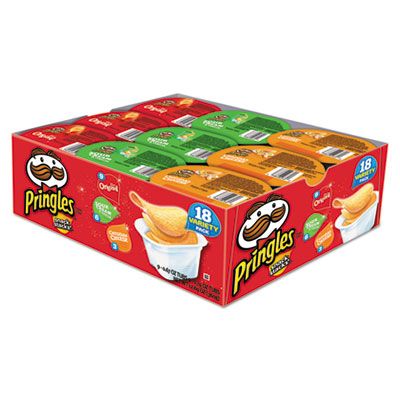 Potato Chips, Pringles,  Variety Pack (0.74 Oz Canister) (18 Pack)