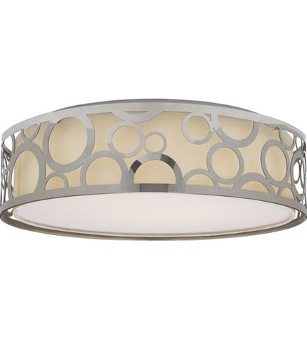 Polished Nickel Flush Mount Ceiling Light (15") LED