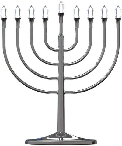 Hanukkah Electric Menorah Powered by USB (13"L x 3.2"W x 14"H)