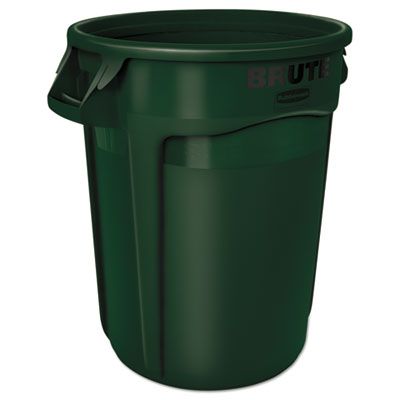 Vented Round Brute Container (32 Gallon) (Dark Green)